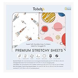 TotAha Premium Stretchy Space Crib Sheets