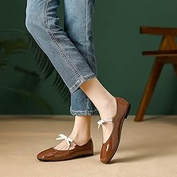 Hee grand Bowknot Mary Jane Flats for Women Shiny