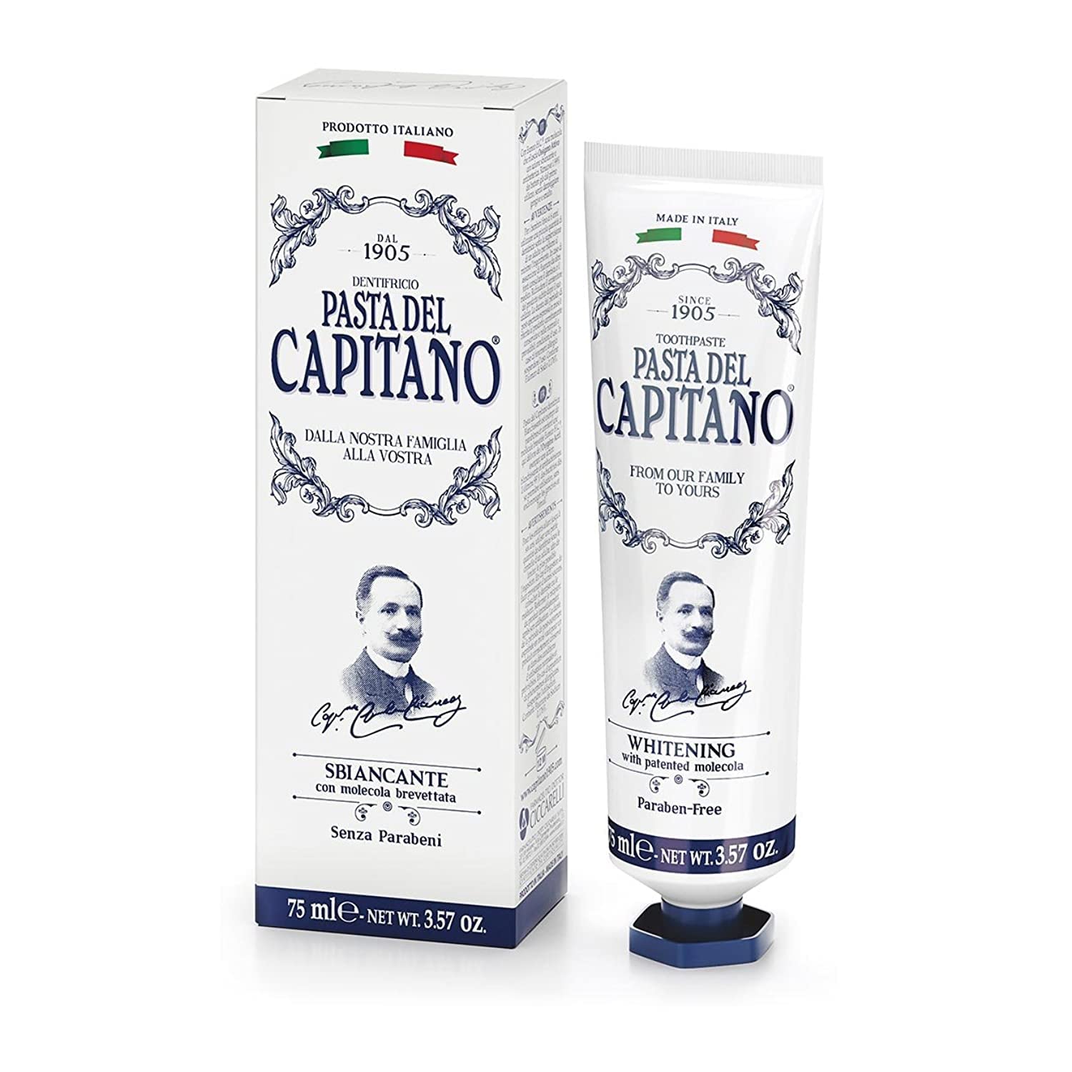 Toothcaptain's Toothpaste Whitening – 6 x 75 ml Containers – Total: 450 ml