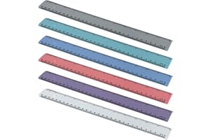 Acrimet Plastic Ruler 12 Inches and 30 Centimeters Measuring Device Tool for Student School Office Heavy Duty (Pastel Assorte