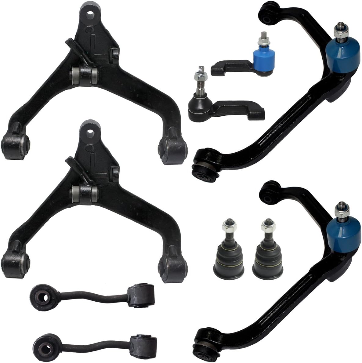 For Jeep Liberty 05 Ball Joints Upper Control Arms Inner Outer Tie Rods