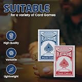 1ABOVE Twin Pack Playing Cards Red Blue Plastic Coated Durable view 5