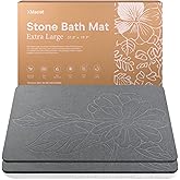 XMarrat Extra Large Stone Bath Mat Large 2 Pack, 31.5'' x 19.7'' Diatomaceous Earth Non-Slip Stone Shower Mat, Super Absorbent Diatomite Stone Mats for Bathroom, Quick Drying, Easy to Clean