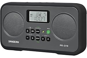 SANGEAN FM Stereo/AM Digital Tuning Portable Radio with Protective Bumper (Black)