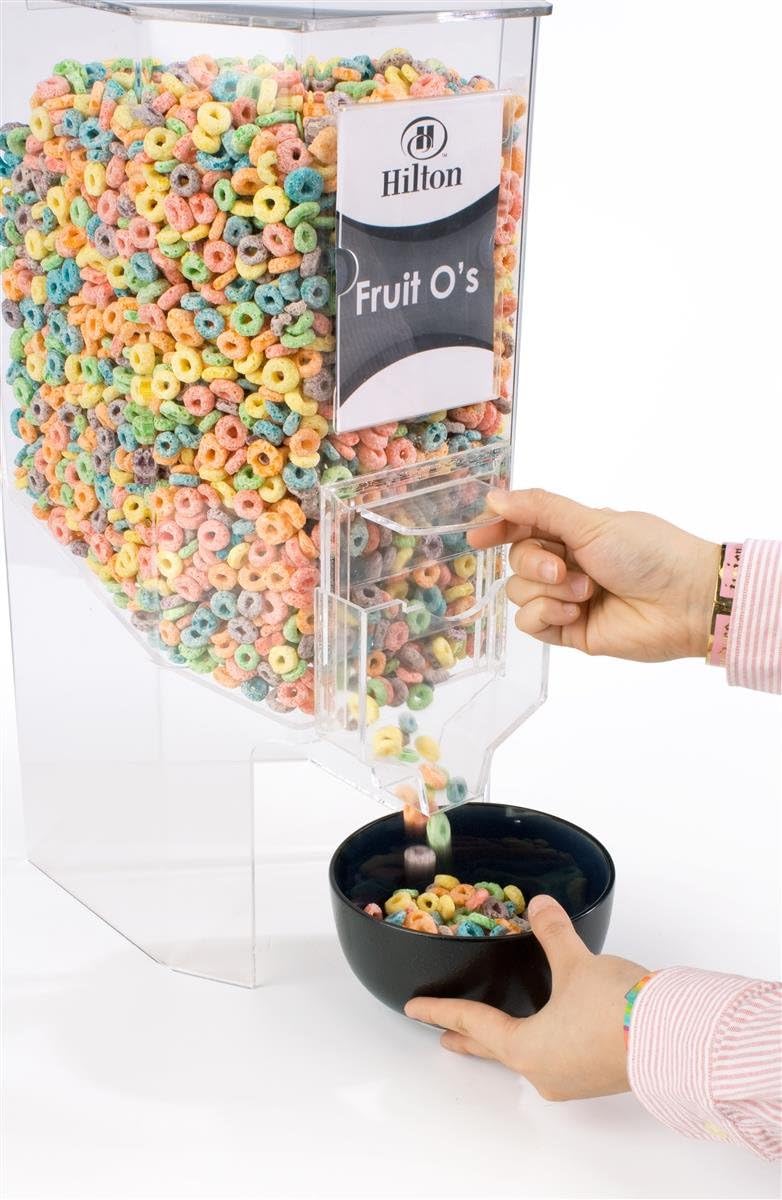 Clear Acrylic Dry Food Dispenser, 3-1/2 Gallon with Gravity Fed Mechanism -