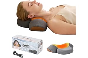 3 in 1 Heated Neck Massage Pillows with Heat for Pain Relief Deep Tissue, Rechargeable Cervical Neck Hump Corrector, Wireless