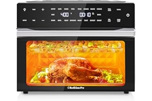 BEELICIOUS PRO Beelicious® Pro 32QT Extra Large Air Fryer, 19-In-1 Air Fryer Toaster Oven Combo with Rotisserie and Dehydrator, Digital Convection Oven Countertop Airfryer Fit 13" Pizza, 1800w (Black)
