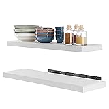 BATODA Set of 2 24" White Floating Shelves Wall