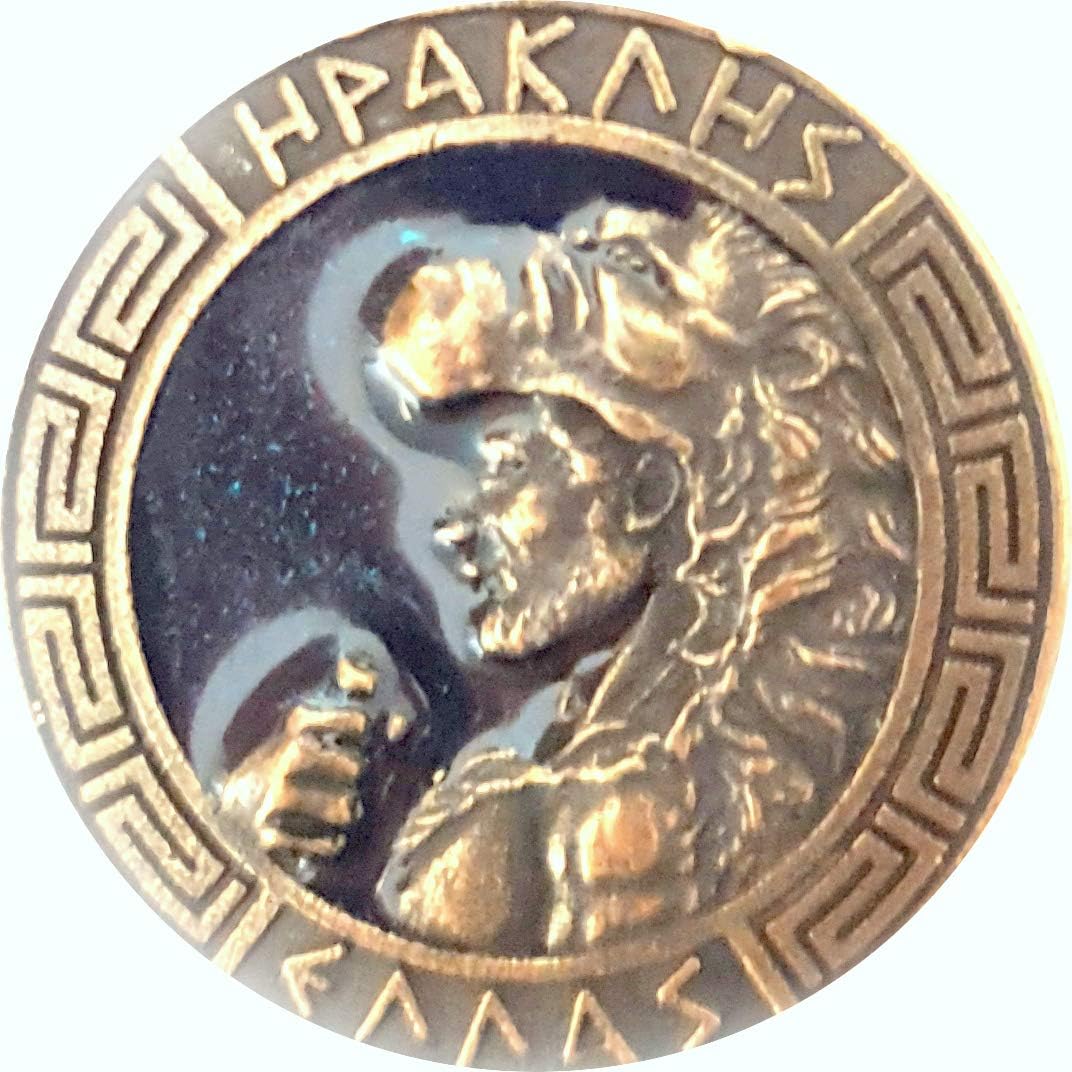 IconsGr Key Ring Ancient Coin Hercules Shield Pegasus Keychain Blue, Gold - Image 5
