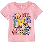 BOUTIKOME in My One-Seven Years Old Era Birthday Shirts Toddler Baby Girls T-Shirt Tees Party Outfits Short Sleeve Tops