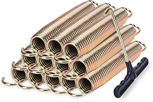 LOIUO Trampoline Springs Replacement 3.5" to 8.5" Galvanized Steel Heavy Duty High Tensile Universal Trampoline Accessories with T-Hook Tool, 12 to 48 Pack