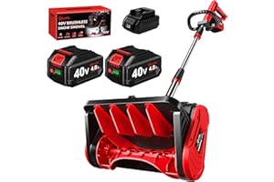 SILVEL 40V Cordless Snow Shovel,13 Inch Brushless Electric Snow Shovel with 2X4.0Ah Batteries & Charger,Battery Powered Snow Blower for Patio,Driveway, Steps and Walkways(Gift Scraper Bar)