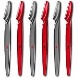 Pack of 6 Man Made Touch Up Razors, for Grooming Eyebrows and Removing Unwanted Facial Hair for Men, Become a Better Man (Red