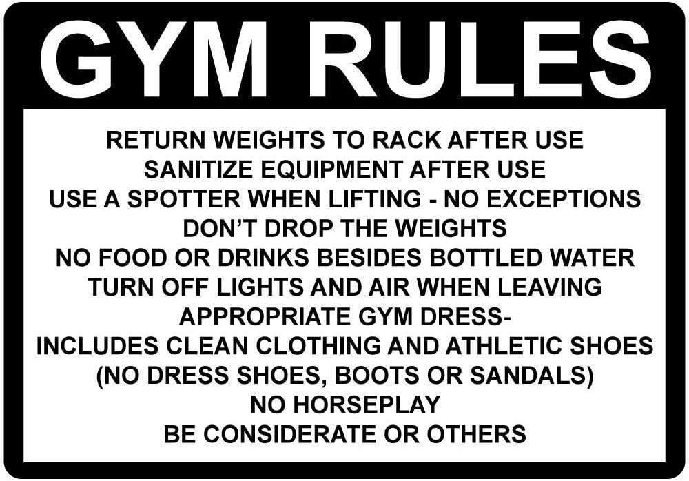 Anjoes Security Sign Safety 8x12 Tin Sign Decor Street Warning Gym Rules Return Weights Rack After Use Sanitize