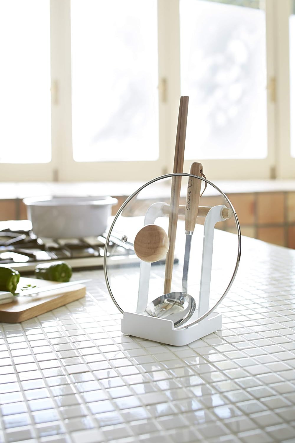 Yamazaki TOSCA LADLE & POT LID STAND WH, White - Image 3
