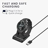 kwmobile Docking Station Charger Cable Stand for Ticwatch Pro 5 3 Lite E3 Black view 2
