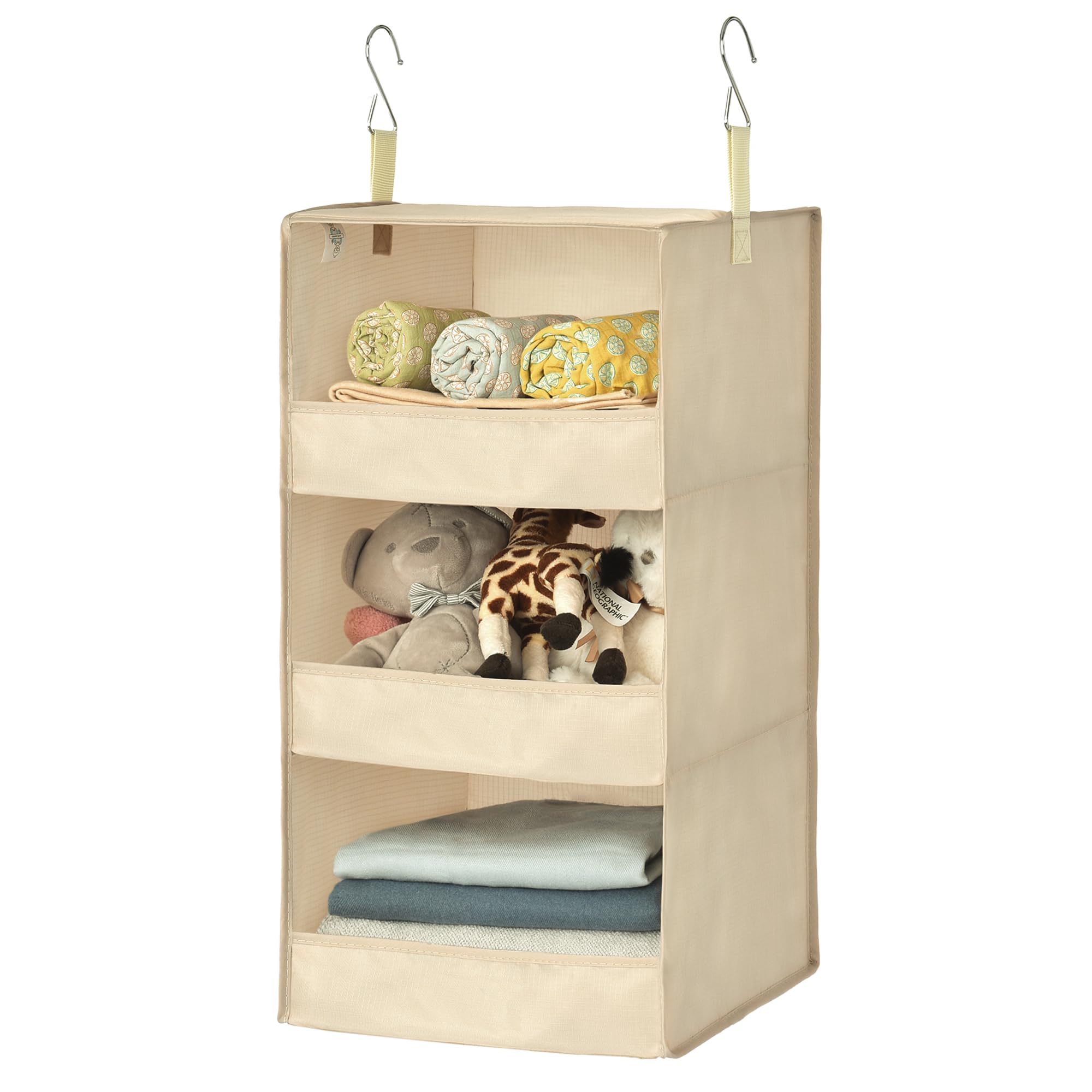 Photo 1 of GRANNY SAYS 3-Shelf Hanging Closet Organizer, Closet Organizers and Storage, Closet Storage Hanging Shelves, Clothes Organizer for Closet, Closet Hanging Organizer, Hanging Storage Organizer, Khaki