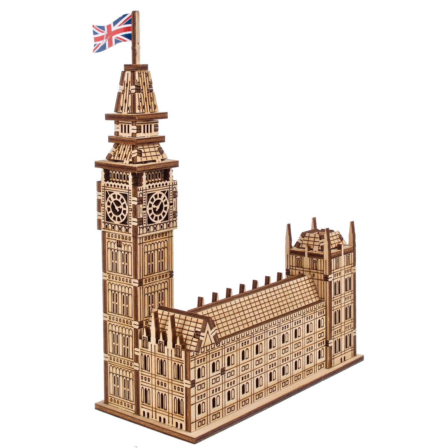 UGEARS Wooden 3D Puzzles For Adults – Big Ben Model Kit DIY Kits – Easy Craft Kits For Adults Model Building– London Architecture Model Kit Wooden Puzzle – 63 Pcs