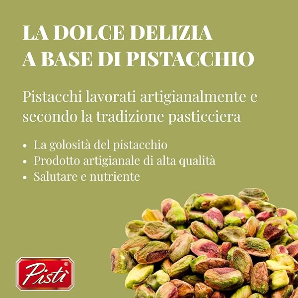 PISTI CREAM OF PISTACHIO FROM SICILY 21.2 OUNCE (600G) | ARTISANAL ITALIAN NUT SPREAD | ENJOY WITH BREAD AND BISCUITS