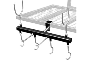 SFNSM Tree Stand Gun Holder for 1 Inch Square Tubing, Treestands Rifle Holder Gun Rest Crossbow Holder Come with 6 Metal Gear Hooks, Easy Installation for Outdoor Hunting Gear Accessories