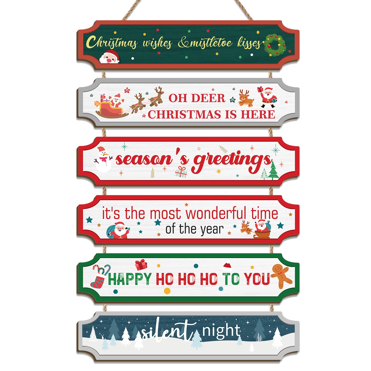 HPNIUB Merry Christmas Indoor Outdoor Decorations,Hanging Christmas Elk Sign,Xmas Door Decor,Xmas Winter Farmhouse Hanging Plaque for Porch Front Outdoor Home Decor