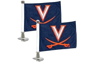 FANMATS 61934 Virginia Cavaliers Ambassador Car Flags - 2 Pack Mini Auto Flags, 4in X 6in, Perfect for Hood or Trunk
