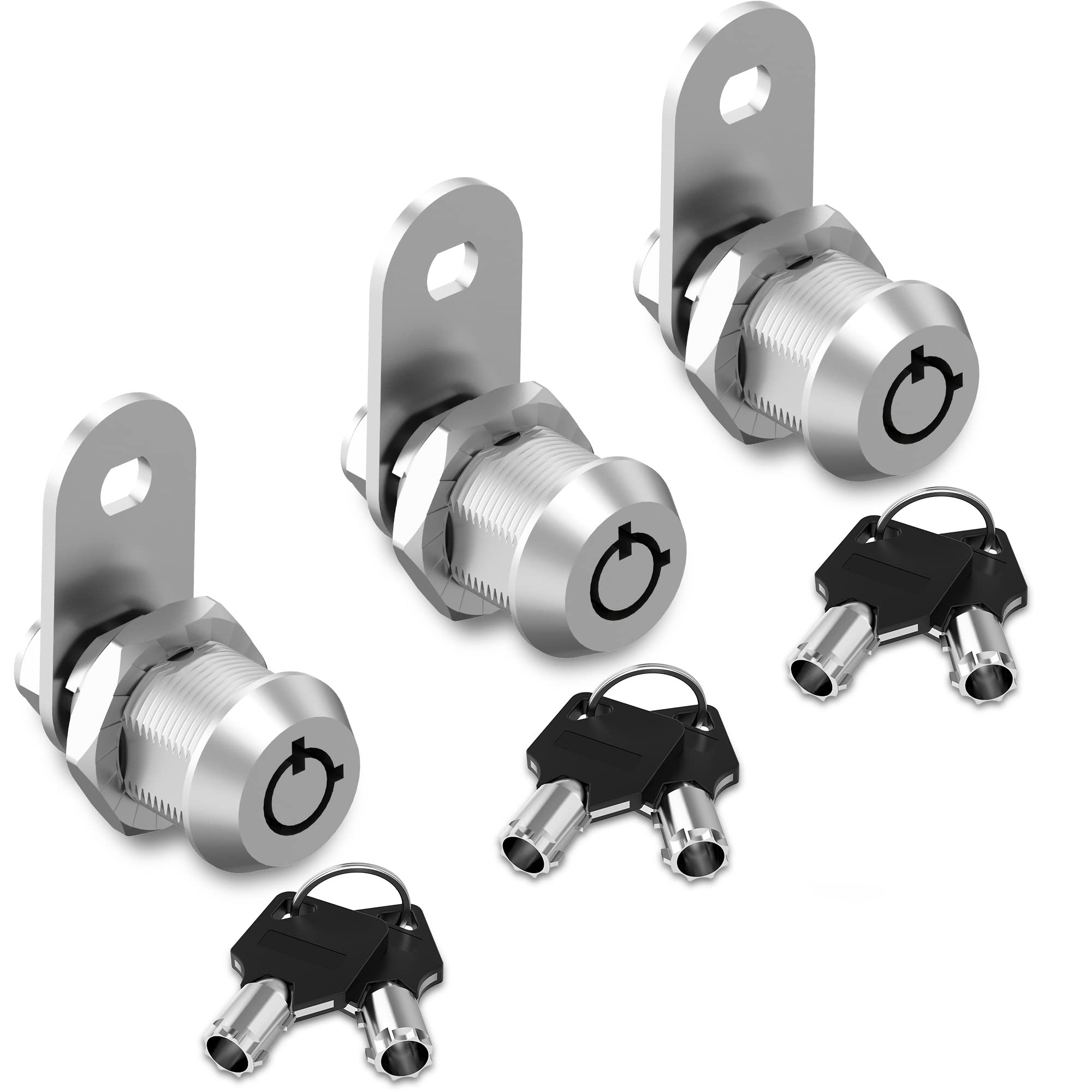 Photo 1 of Cabinet Locks with Keys,5/8inch Cabinet Cam Lock Keyed Alike,Secure Drawer File Cabinet Mailbox Lock RV Storage Locks Replacement Set, Zinc Alloy (Silvery,3 Pack)