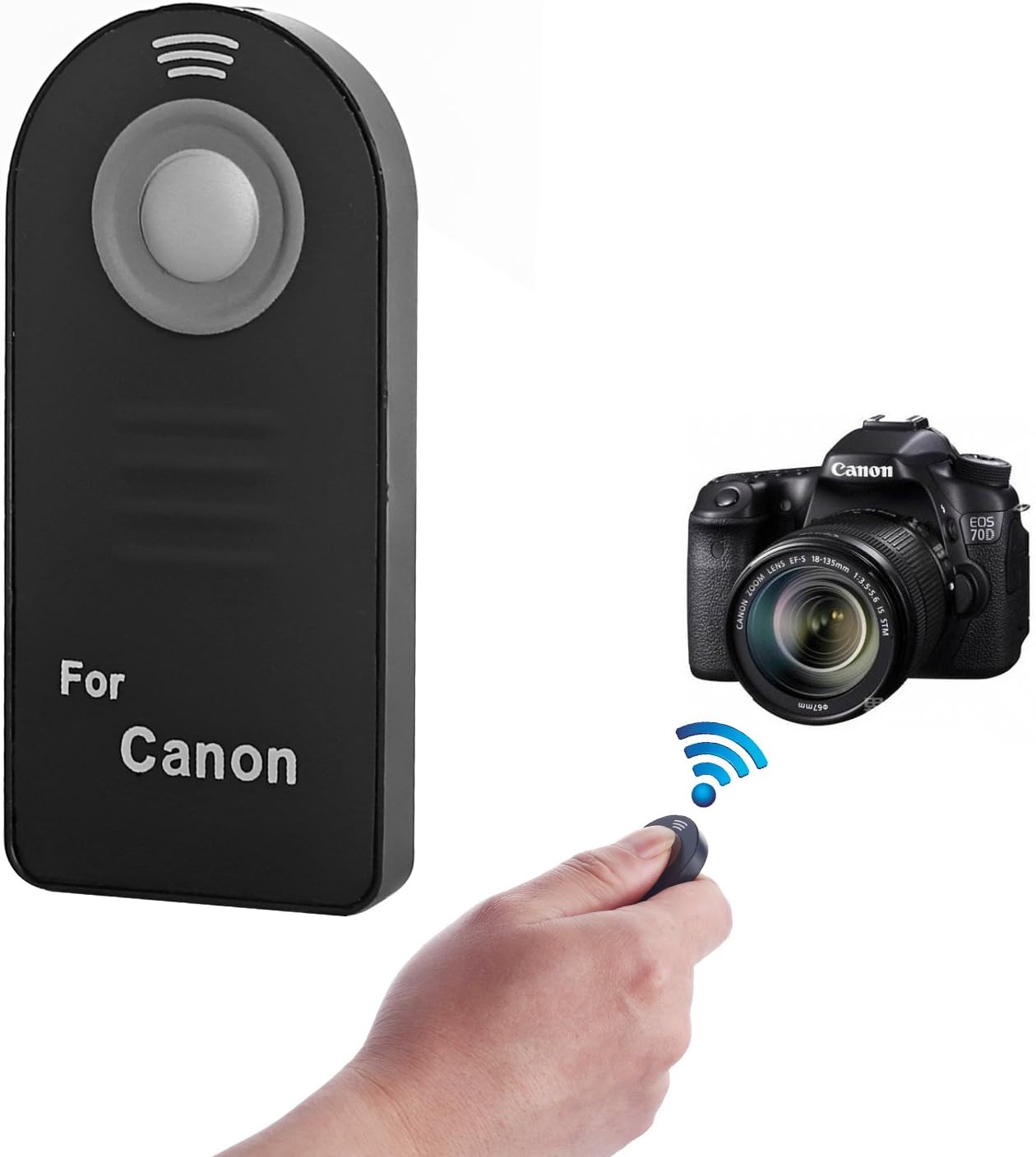 Crazefoto IR Wireless Shutter Remote Control Compatible with Canon EOS 6D Mark II, 5D Mark IV III II, 5DS 5DR, 7D Mark II, 77D 6D 7D 80D 70D 60Da 60D SL1 /Rebel T7i T6s T5i T4i T3i T2i T1i XSi XTi/M6