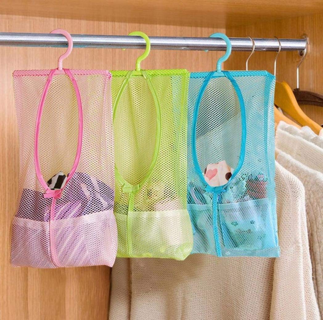 XENOTY Multipurpose Clothespin Bag with Hanger, Hanging Storage Mesh