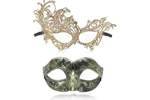 RALLEYFUN Masquerade Mask for Couple Women Lace Mask Couple Roman Greek Venetian Mask for Halloween Costume Party