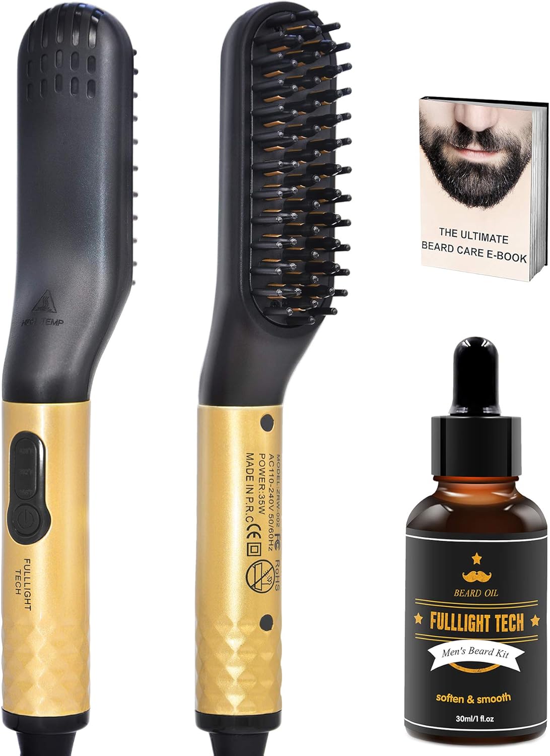 Beard Straightener Brush, Hair Straightener Comb,Quick Electric Heated