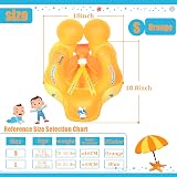 COSORO Newborn Baby Swimming Float 3-12 Months Orange Safety Seat view 2