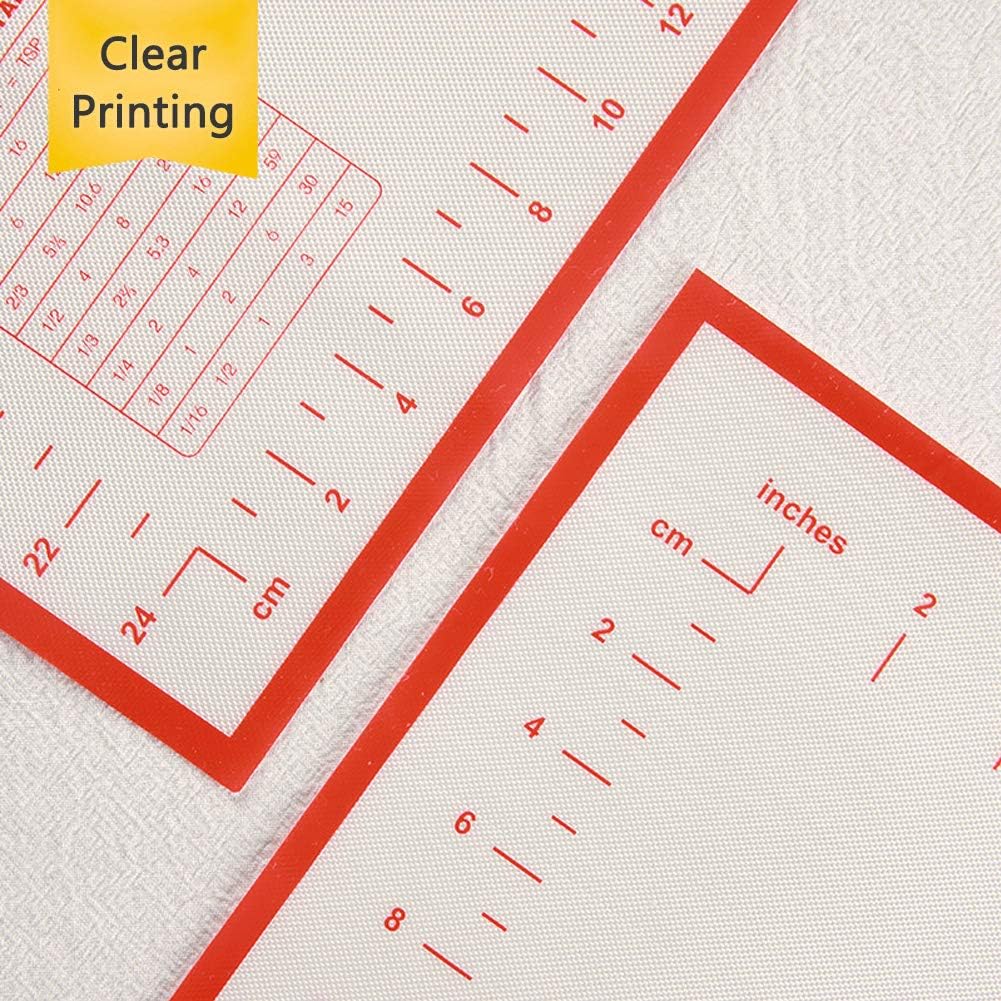 Large Silicone Pastry Mat Extra Thick Non Stick Baking Mat with Measurement Fondant Mat, Counter Mat, Dough Rolling Mat, Oven Liner, Pie Crust Mat (16''(W)24''(L)): Kitchen & Dining