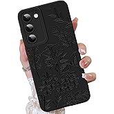 OOK Galaxy S23 Plus Case Cute Flower Floral Design for Girls Women Soft TPU Camera Lens Protective Phone Cover Designed for Samsung Galaxy S23 Plus Black
