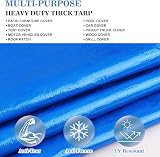 YIJUHOU Tarpaulin 4m x 4m Heavy Duty 115 GSM Waterproof Blue view 5