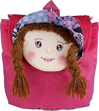 Sweety Girl Face Cartoon School Bag for Kids/Girls/Baby (Pink) by Lovely Toys