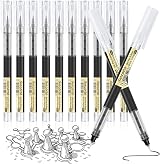 Surcotto Gel Ink Pens 12 Pack 0.5mm Black Ultra-Fast Drying Smooth Writing