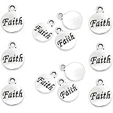 JGFinds Faith Message Charms, Silver Tone, Bulk 50 Pack - Great for DIY Jewelry Making Earrings, Bracelets or Necklace