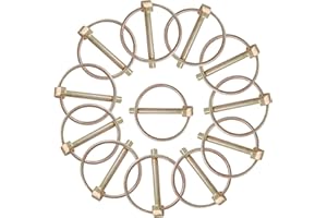 Kemcatui 12 PCS Heavy Duty Linch Pin with Ring, 3/16" x 1-1/2" Linch Pins for Trailer Trolley Trucks Mower, Lynch Pin Assortment Kit