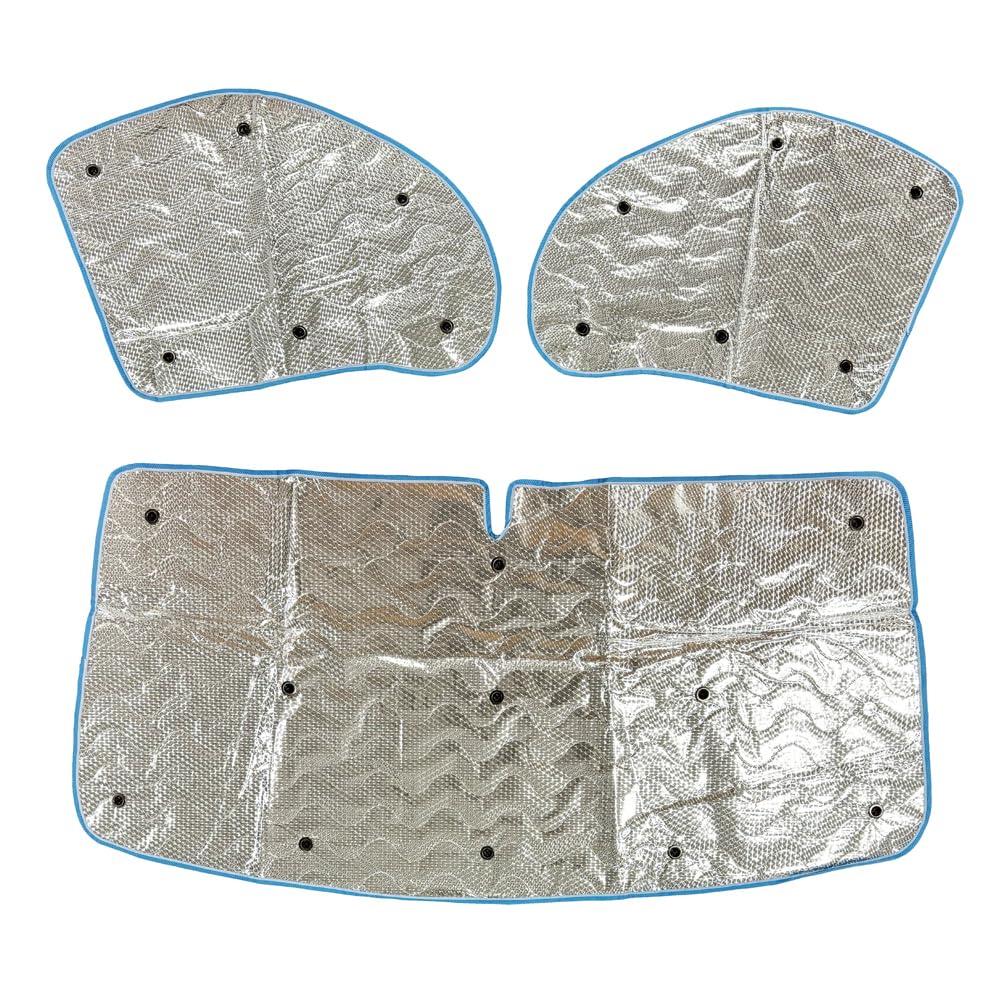 OLPRO Thermal Windscreen Cover – Universal Fit for Motorhomes, Campervans & Vans | Internal Windscreen Sun Shade + Side Window Covers, Reflective & UV Sun Protector, Ideal for Winter Camping
