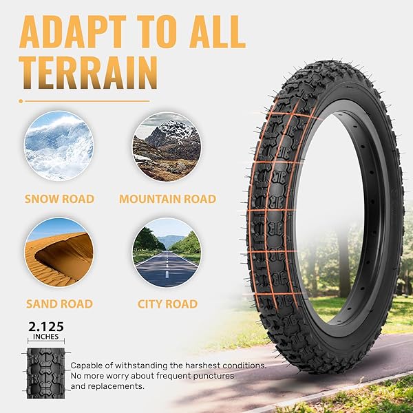 2-PACK KIDS BIKE TIRES SET: HYCLINE 20X2.125 INCH (57-406 MM) FOLDING REPLACEMENT PUNCTURE-RESISTANT BICYCLE TIRES AND PAIR 20-INCH INNER TUBES WITH TIRE LEVERS FOR BMX, MTB OR KIDS CHILDREN RACING