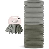 Kitsch Nylon Hair Ties No Damage - Stretchable Hair Bands for Strong All-Day Hold, Ponytail Holders | Hair Accessories for Gi