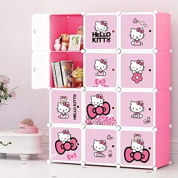 Amazon Com Valued Trade Diy Hello Kitty 12 Cubes Modern Wardrobe For Baby Kids Children Pink Furniture Decor
