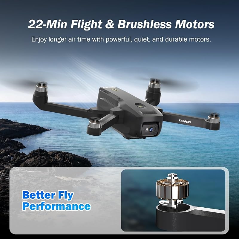 FPV GPS Drone con EIS Camara 4.5" HD Pantalla Control Remoto para Adultos y Principiantes,Al Track&Orbit Mode,Drone con Seguimiento Automatico,Control Gravedad por Gestos Retención, Menos de 249g — foto 7 de 8
