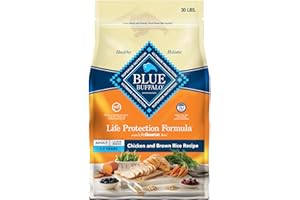 Blue Buffalo Life Protection Formula Large Breed Adult Dry Dog Food, Promotes Joint Health and Lean Muscles, Made with Natural Ingredients, Chicken & Brown Rice Recipe, 30-lb Bag