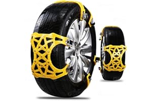 ZONETECH Tire Snow Chains - Premium Quality Strong Durable All Season Anti-Skid Car, Universal Fit for Truck, SUV, and Pick Up,for Emergencies and Road Trip 6-Pack