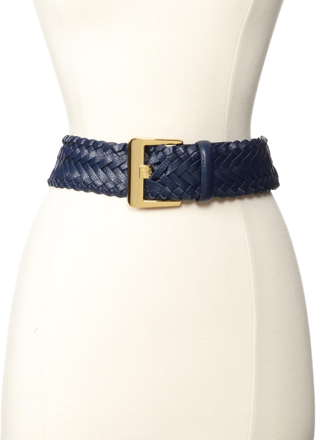 Vince Camuto Women's Wide Braided Leather Belt, Blue, Small at Amazon Women’s Clothing store