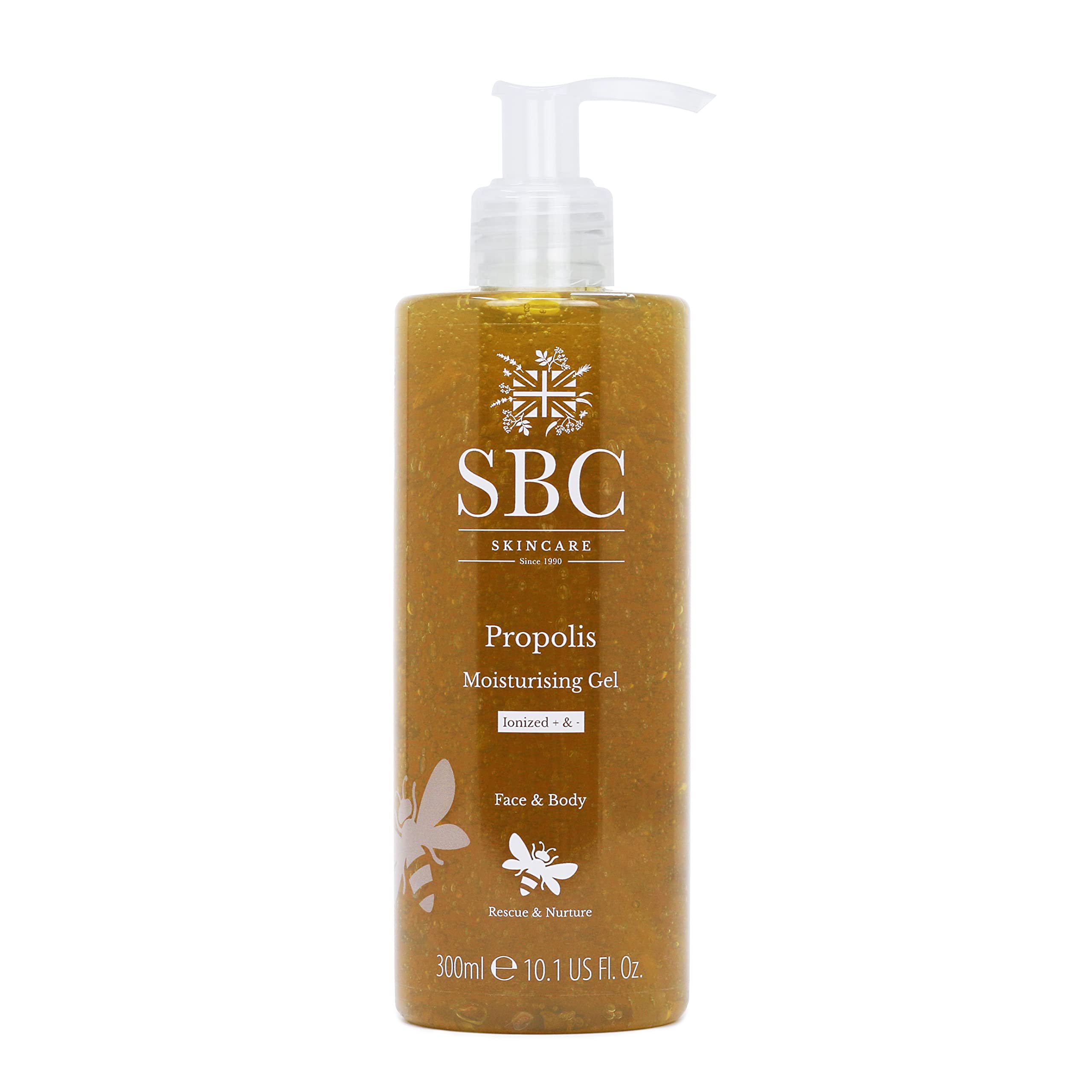 SBC Skincare Propolis Moisturising Gel – 300ml | Lightweight Propolis Gel Moisturiser For Face And Body | Nurturing Propolis Gel For Irritated Or Sensitive Skin