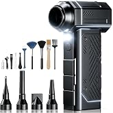 Olenvkor Compressed Air Duster, 350g High-Thrust Electric Air Duster for PC | Deep Cleaning,Rechargeable,4-Speed Adjustable,LED Light,110K RPM,Hurricane-Force,for Computer Keyboard, House, Outdoor, Car