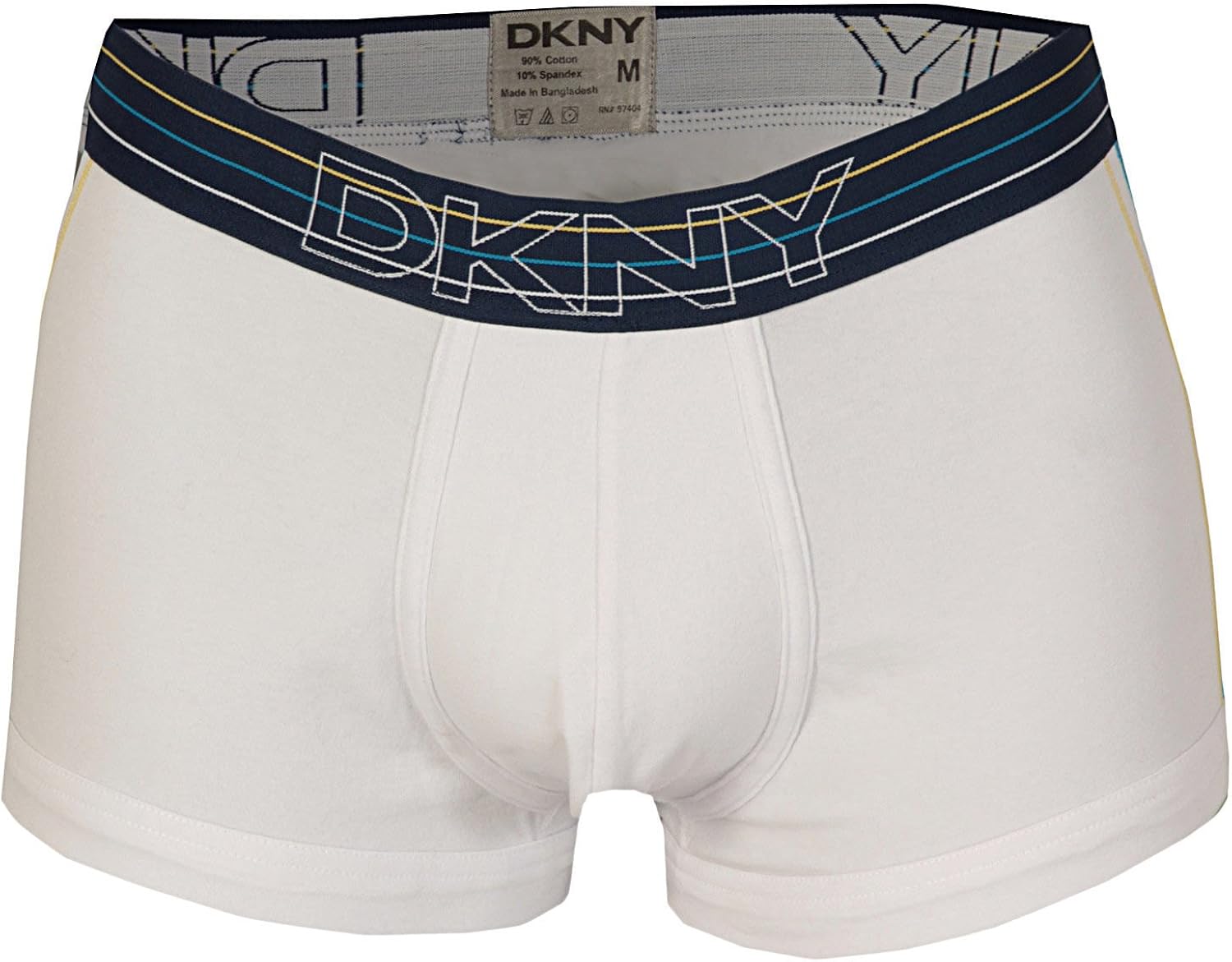 DKNY Men's Stripe Hip Trunks White S DKNY Clothing